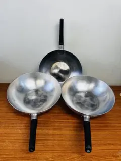 新品未使用】北京鍋 中華鍋 28cm 油切り24cm 受台 お玉 4点セット