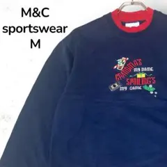 【一点物】M&C sportswear 刺繍スウェット レトロ ネイビー M
