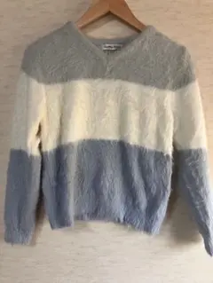 Healthy Karen ボーダー Vネック セーター