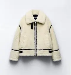 ZARA 新品 フェイクファーライダースジャケッ ト