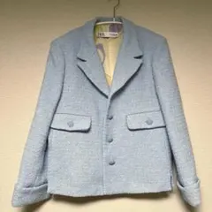 ZARA ツイードジャケット ライトブルー