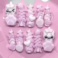 地雷系 量産型 姫系 ハンドメイド ネイルチップ 平成女児
