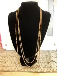 no.656 ゴールドカラー ロングネックレス*３連式