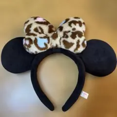 ゴムを詰めてあります。ディズニー カチューシャ ミニー レオパード柄 ヒョウ柄