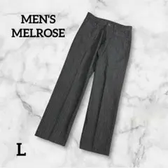 MEN'S MELROSE グレー ストライプ パンツ 綿100% 3 Lサイズ