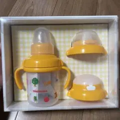 【新品、未開封】ミキハウス ベビーマグセット イエロー　ストロー