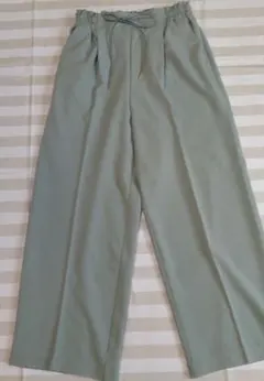テチチテラス　ミントグリーン ワイドパンツ ウエストゴム