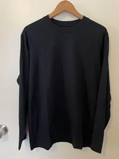 無印良品　天竺編みクルーネック長袖Tシャツ　ブラック