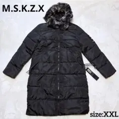 M.S.K.Z.X ブラックファー付きロングダウンコート レディース XXL