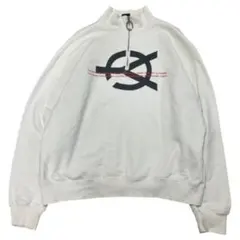 OY ビッグロゴ ハーフジップ スウェット ホワイト