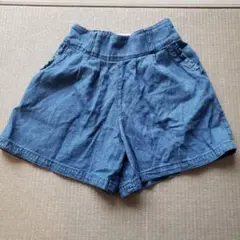 ダークブルー ハーフパンツ ゴムウエスト