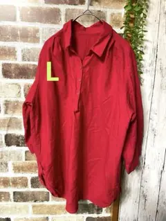 レディース☆トップス☆ブラウス☆レッド☆赤☆L