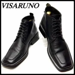 VISARUNO チャッカブーツ ブラック スクエアトゥ イタリア製 カジュアル