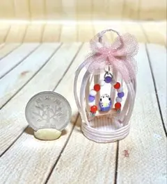 ドールハウス ミニチュア ハンドメイド 鳥かご ゆらゆら セキセイインコ ④