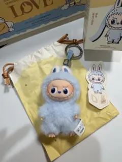 【 D 】イニシャル ラブブ ぬいぐるみ d D ディーpopmart 水色