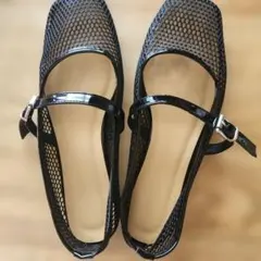 SHEINのメッシュデザイン ブラック フラットシューズ 37