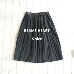 美品 ビームスハート プリーツスカート ウエストゴム 昭和レトロ S 高見え