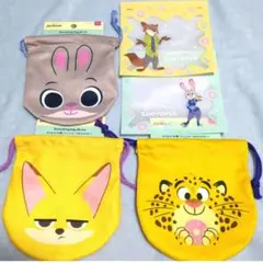 新品タグ付き　ズートピア　DISNEY　ディスニー　キャラクター巾着袋3点セット