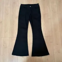 フレアデニム ブラック デニム