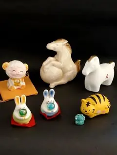 干支の置物 6点セット ＋ 猫