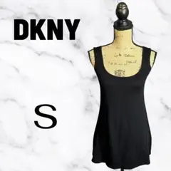 美品✨【DKNY】ウールフレアキャミソール　タンクトップ　チュニック　ブラックSのサムネイル