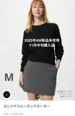 2025年 ユニクロ 秋冬新作 UNIQLO カシミヤクルーネックセーター