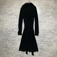 コムサデモード　ブラックラップワンピース 長袖　ロング丈　レディース　9号　美品のサムネイル