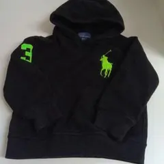 Polo by Ralph Lauren 黒 フード付き刺繍入パーカー4歳