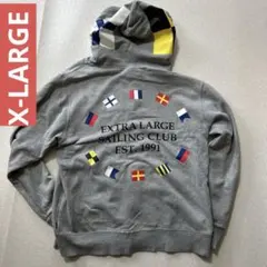 X-LARGE セーリングクラブ スウェットパーカー　Ｌサイズ　グレー
