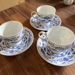 ミントンシャリマーカップ&ソーサー2客セット、ケーキ皿2枚(美品