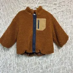 ボア素材　ブラウン　ジップアップアウター　綿　裏起毛