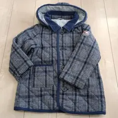 クレードスコープ　キッズコート　グレー×ネイビー　チェック　110センチ