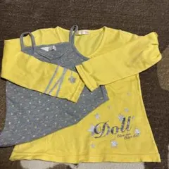 OLIVE des OLIVEイエロー 長袖カットソー タンクトップ付き120