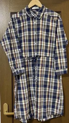 チェック柄 シャツワンピース