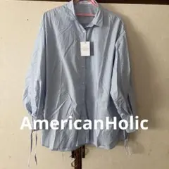 タグ付き American Holic ストライプシャツ