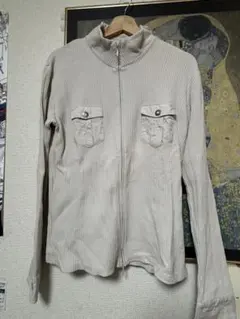 COMME CA ISM ホワイト ジップアップジャケット M