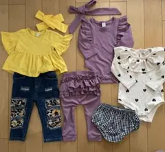 shein 80 6-9M 86 ブルマ　デニム　ロンパース　フリル　まとめ売り