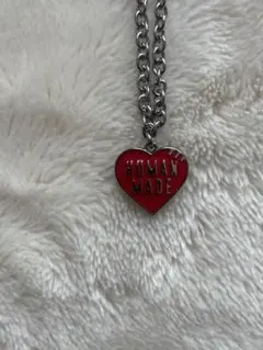 ヒューマンメイド ホワイトハーツ シルバー925ビーズ 鹿革紐 レッド ヒューマンメイド ホワイトハーツ シルバー925ビーズ 鹿革紐 レッド