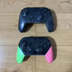 最終価格❗️任天堂 スイッチプロコン2台 묶음 판매 고장·부품용 품목