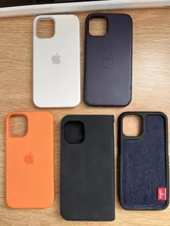 iPhone12miniケースセット 純正（レザー シリコーン）EDWIN、手帳