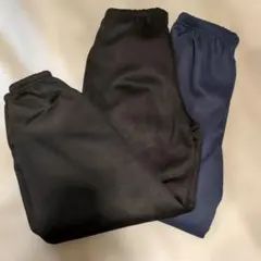 SHEIN 裏起毛ジョガーパンツ 10Y 黒 ネイビー