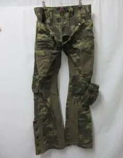 00s Midas 迷彩 ギミック フレア カーゴパンツ 00s midas gimmick cargo flare pants y2k - メルカリ