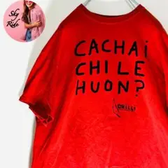 【美品】STOKED CHILLI コラボ赤Tシャツ ビッグシルエット XL古着