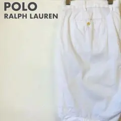 2204 ポロ　ラルフローレン　ショートパンツ　ハーフパンツ　ロゴ　無地 白