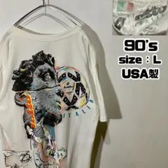 90s Lotto Tシャツ 大判プリント アート サッカー 白 USA L - メルカリ