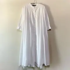 mizuiroindミズイロインド／スタンドカラーフレアシャツワンピース