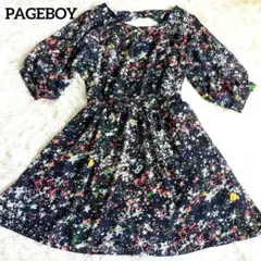 PAGEBOY ページボーイ ワンピース 星柄 ネイビー 半袖