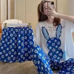 夏新作　レディース　ルームウエア　パジャマ　半袖　可愛い　三点セット