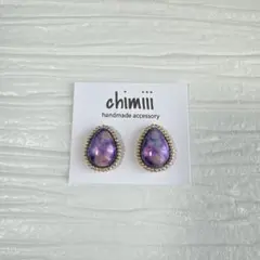 No.1039 ハンドメイド　ビーズ刺繍　ピアス　イヤリング