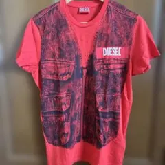 DIESEL Tシャツ ベスト風プリント レッドのサムネイル
